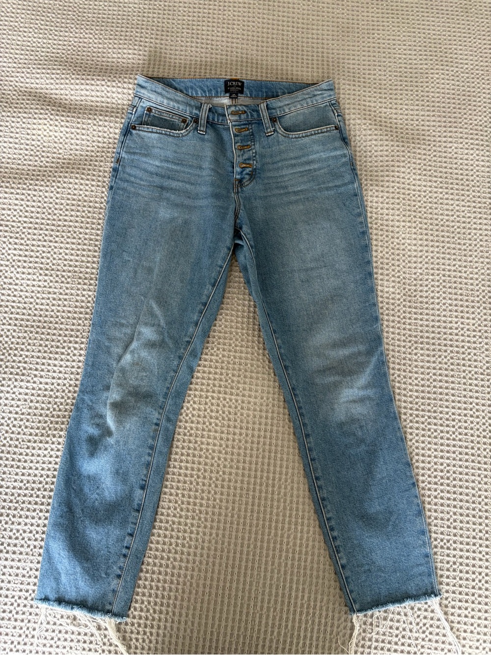 J. Crew Light Wash Button-Fly Ankle Jeans